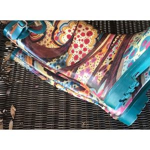 Nomad Puddles Turquoise Paisley  Rain Boots Size 8